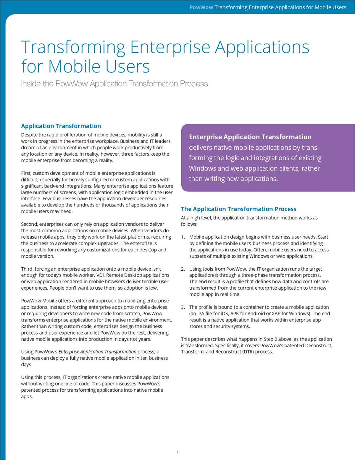 New Whitepaper: Transforming Enterprise Applications for Mobile Users