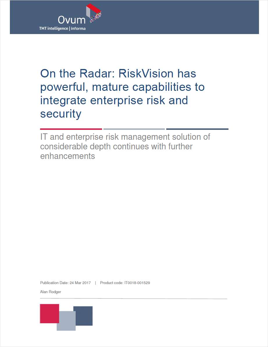 OVUM on RiskVision - Integrating Enterprise Risk and Security
