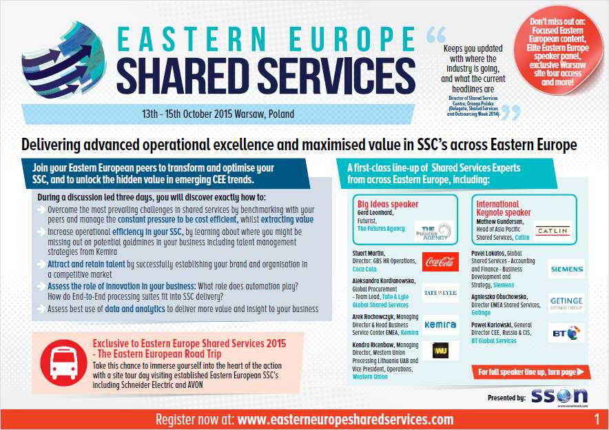 How to Improve an Eastern Europe Shared Services Centre