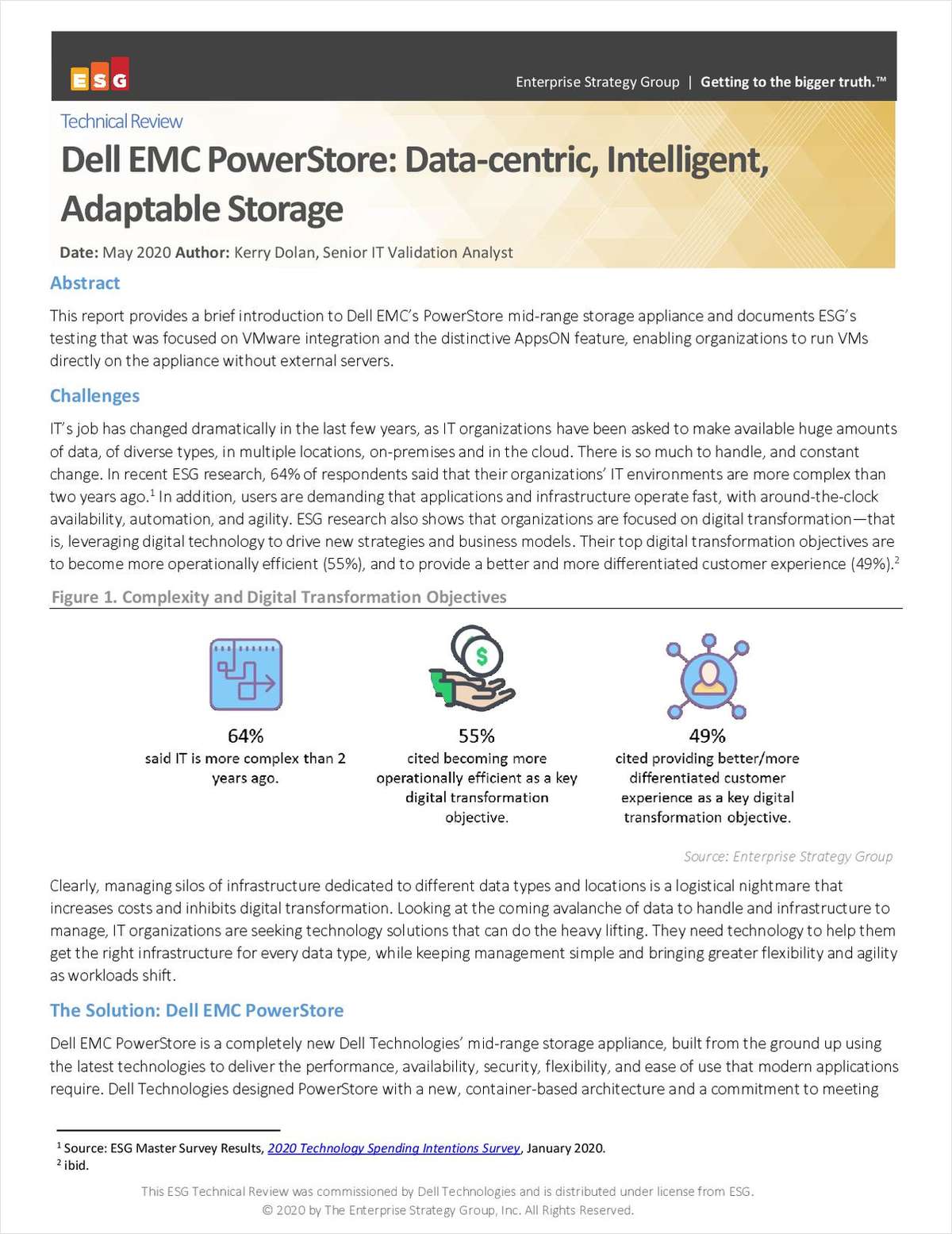 Dell EMC PowerStore: Data-centric, Intelligent, Adaptable Storage