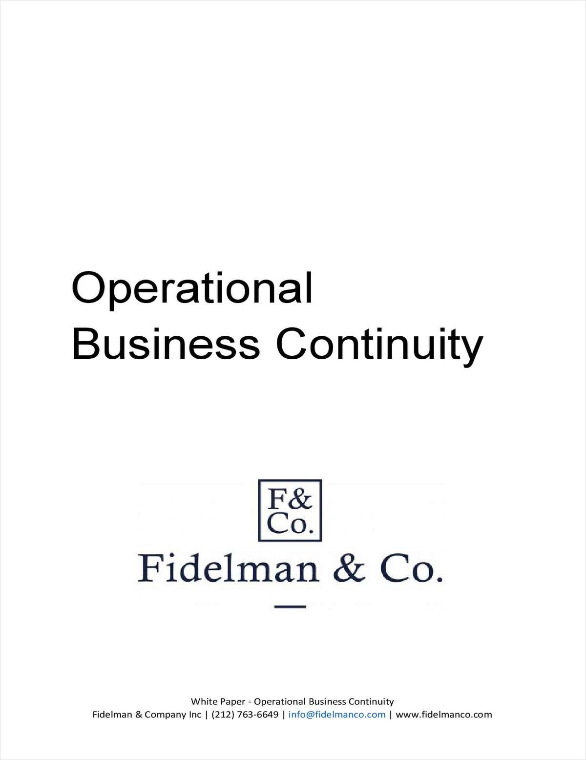 Operational Business Continuity