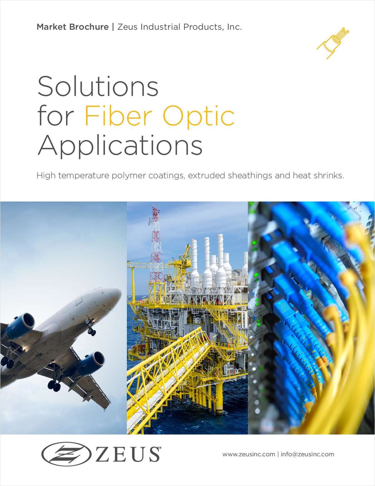 Custom solutions for Fiber Optic performance: High temperature polymer coating and sheathing products that protect and support the latest fiber optic technology.