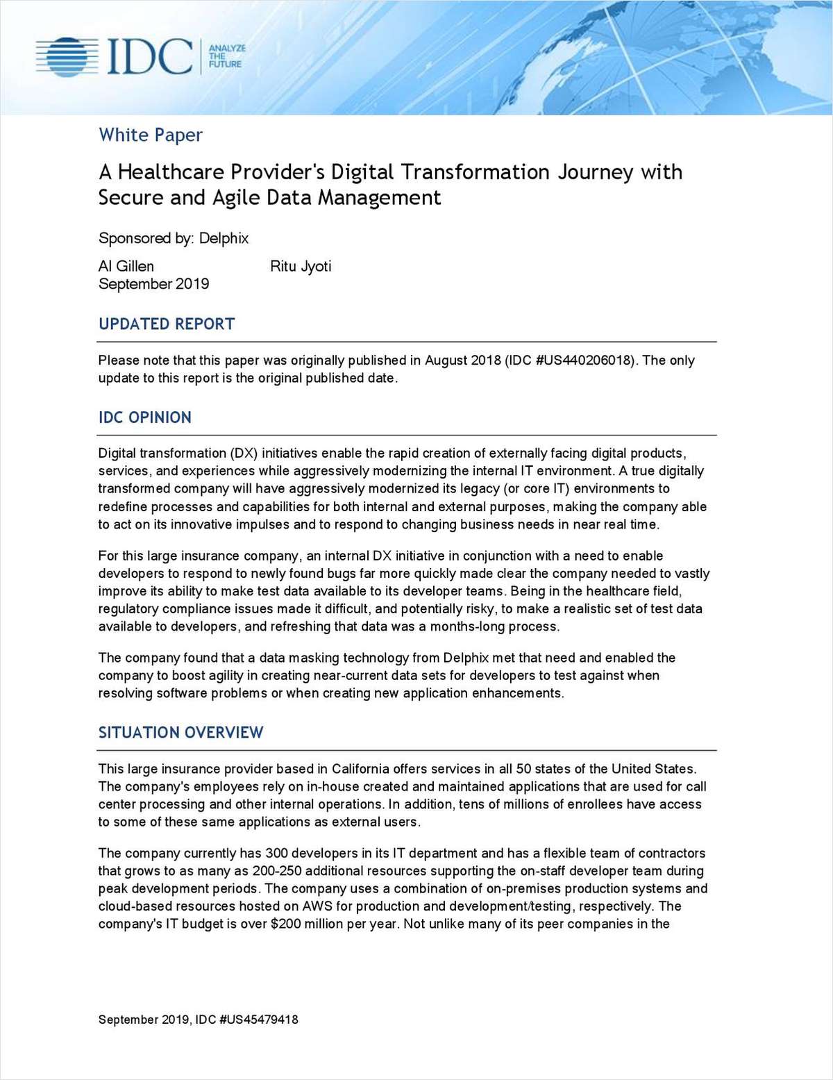 A Healthcare Provider's Digital Transformation Journey