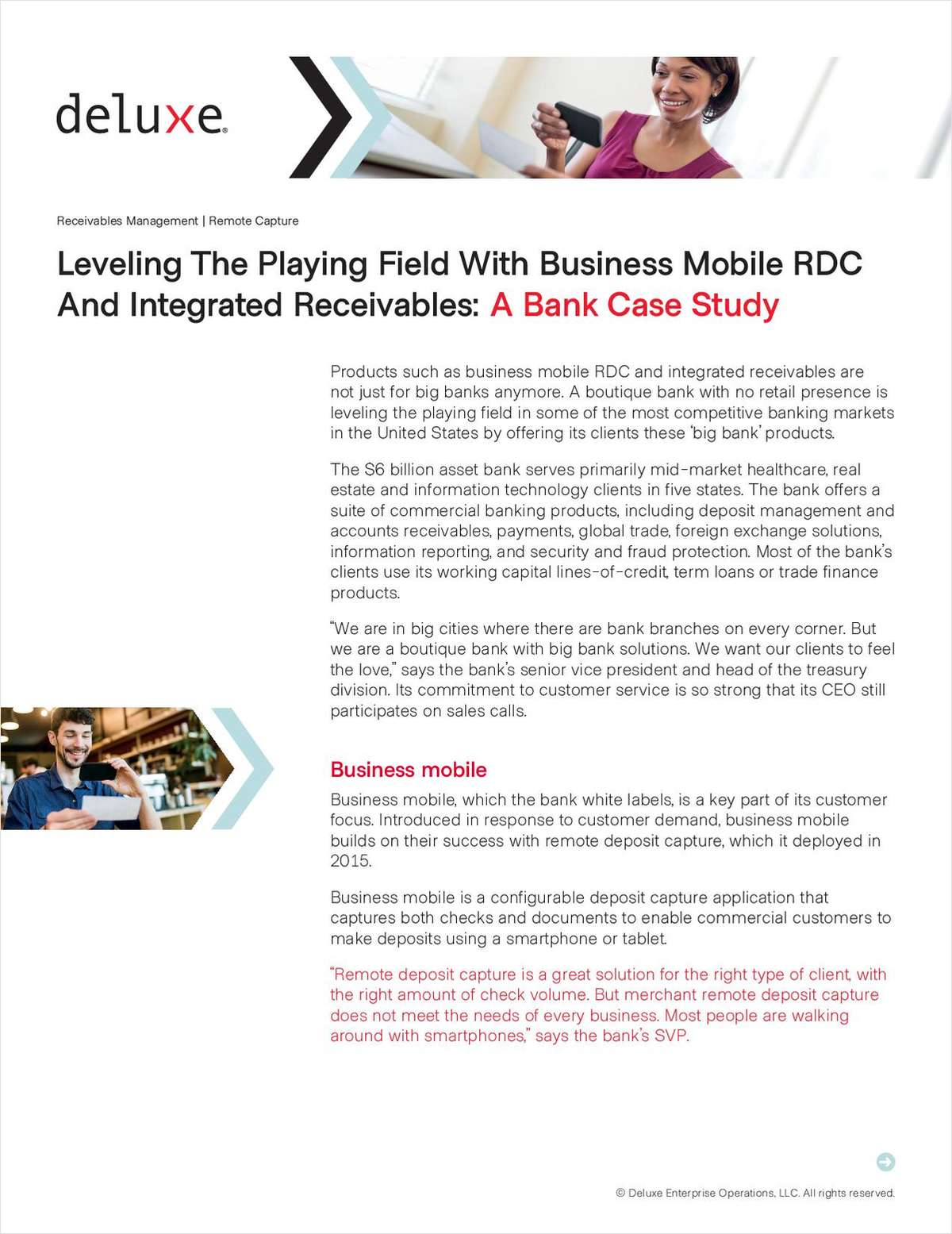 A Bank Case Study: Leveling the Playing Field with Business Mobile RDC and Integrated Receivables
