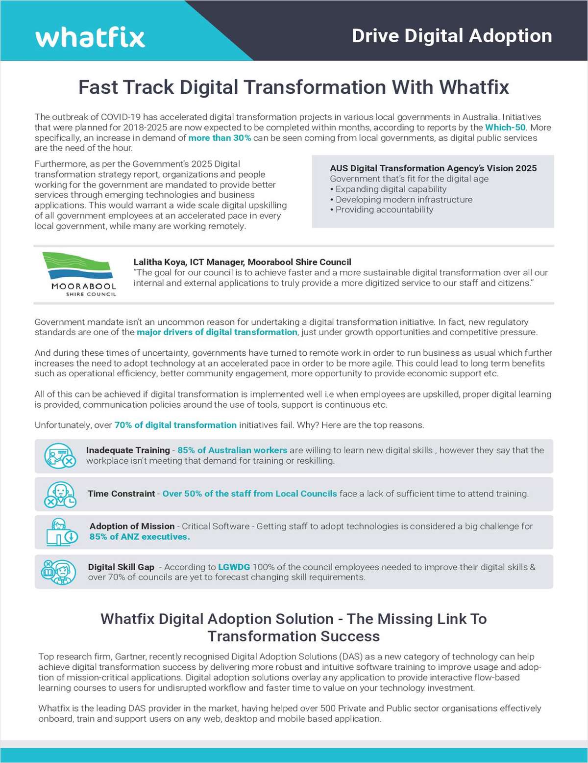 Is Your Local Council Missing The Mark On Digital Transformation? Download Our Short Paper To Find Out Why, And How You Can Course Correct Quickly With Whatfix.