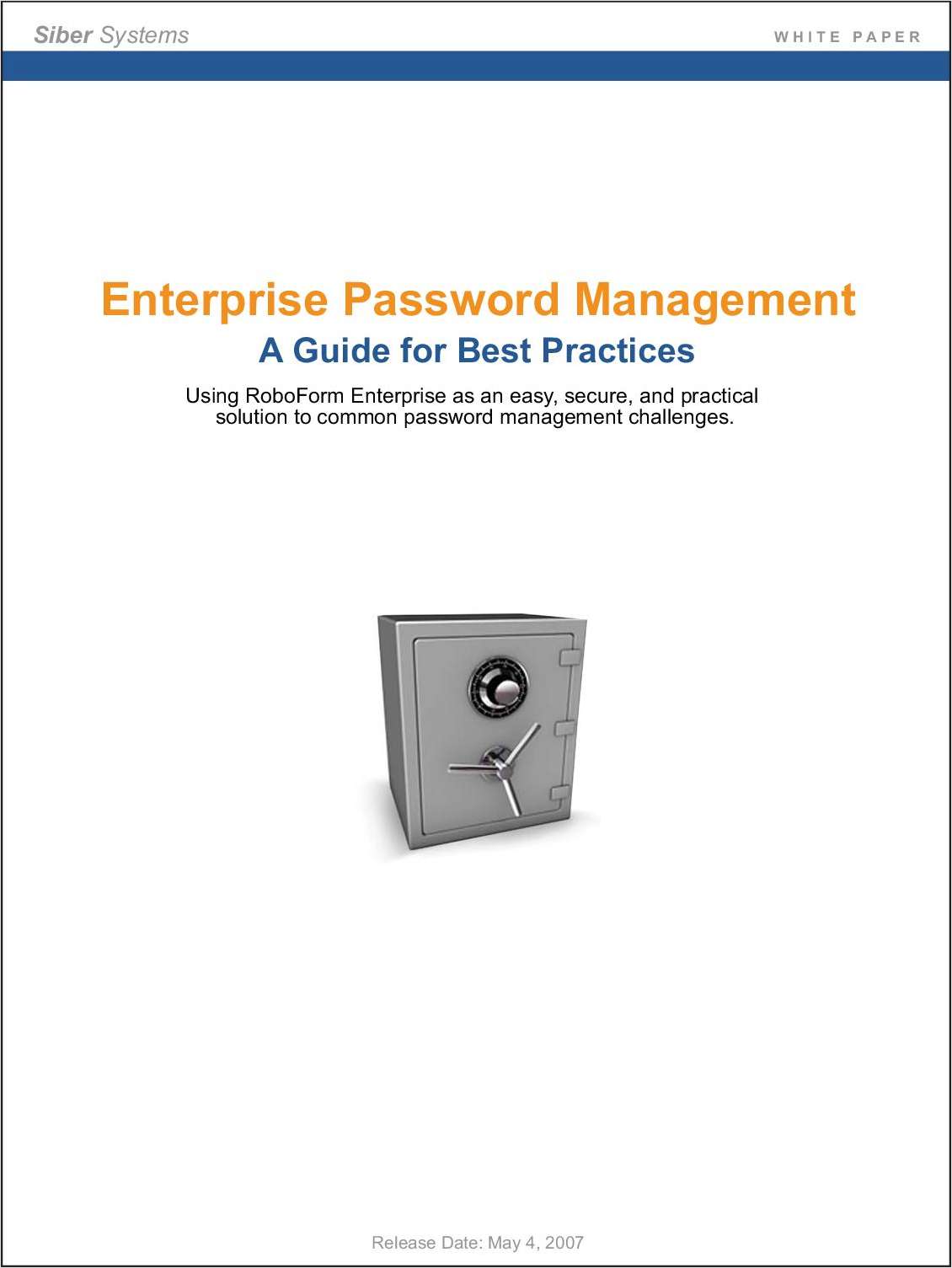 Enterprise Password Management - A Guide for Best Practices
