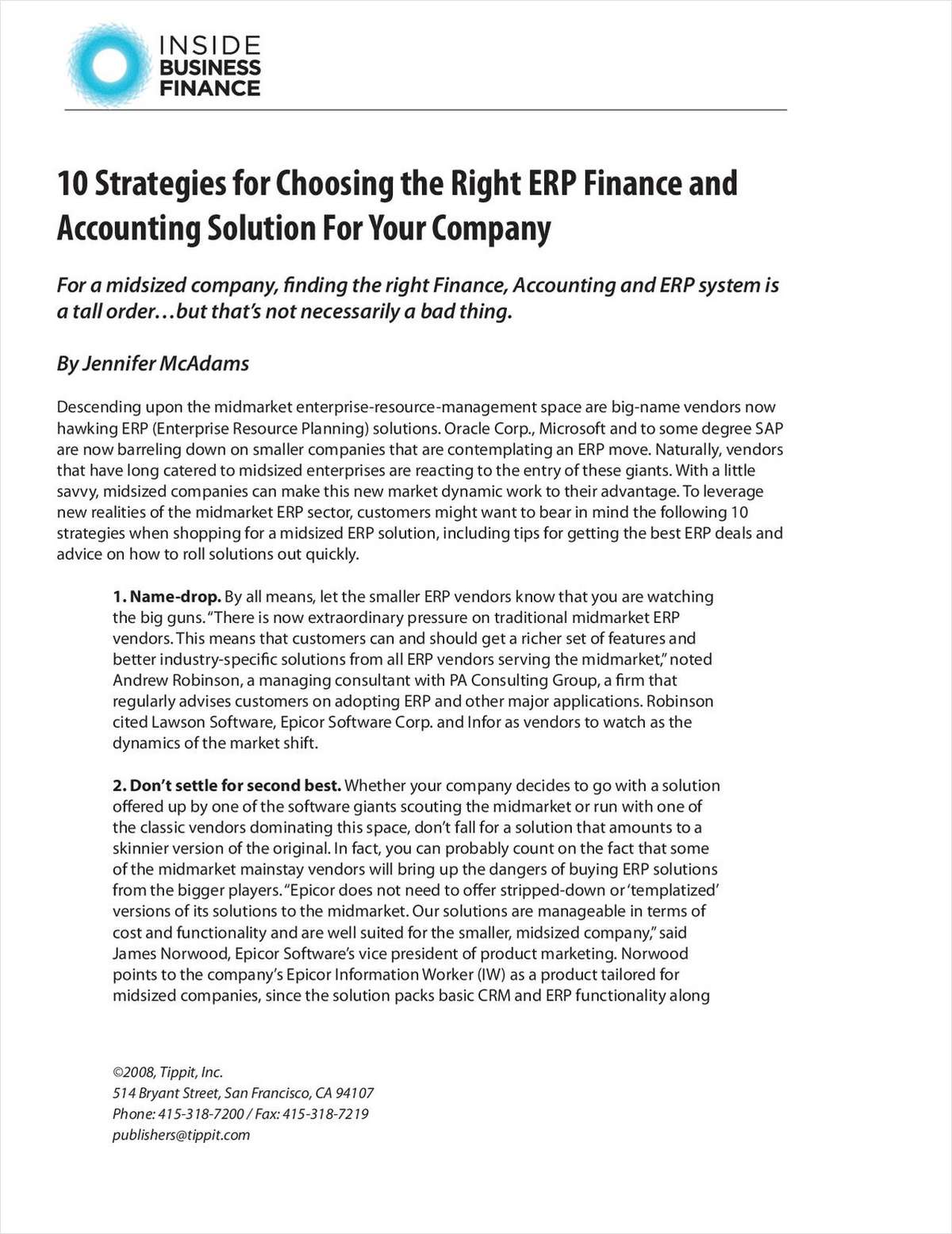 10 Strategies for Choosing the Right ERP Finance and Accounting Solution For Your Company