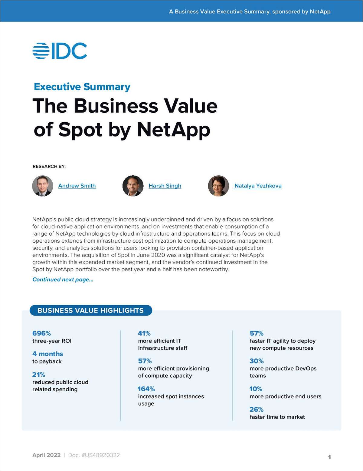 The Business Value of Spot by NetApp