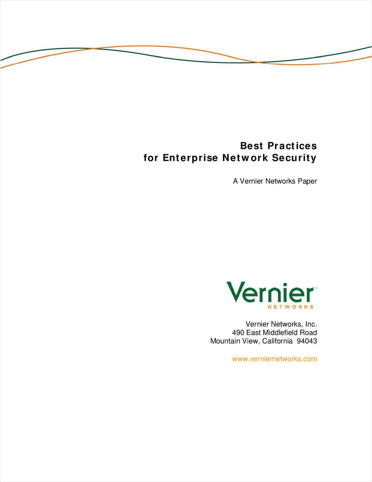 BEST PRACTICES for Enterprise Network Security