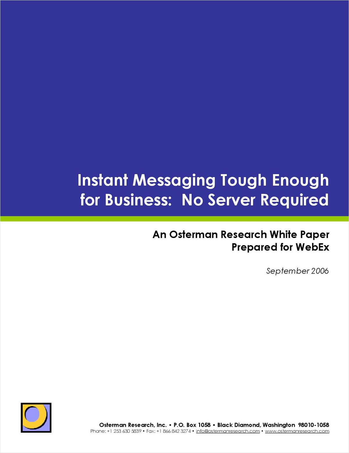 Instant Messaging Tough Enough for Business: No Server Required