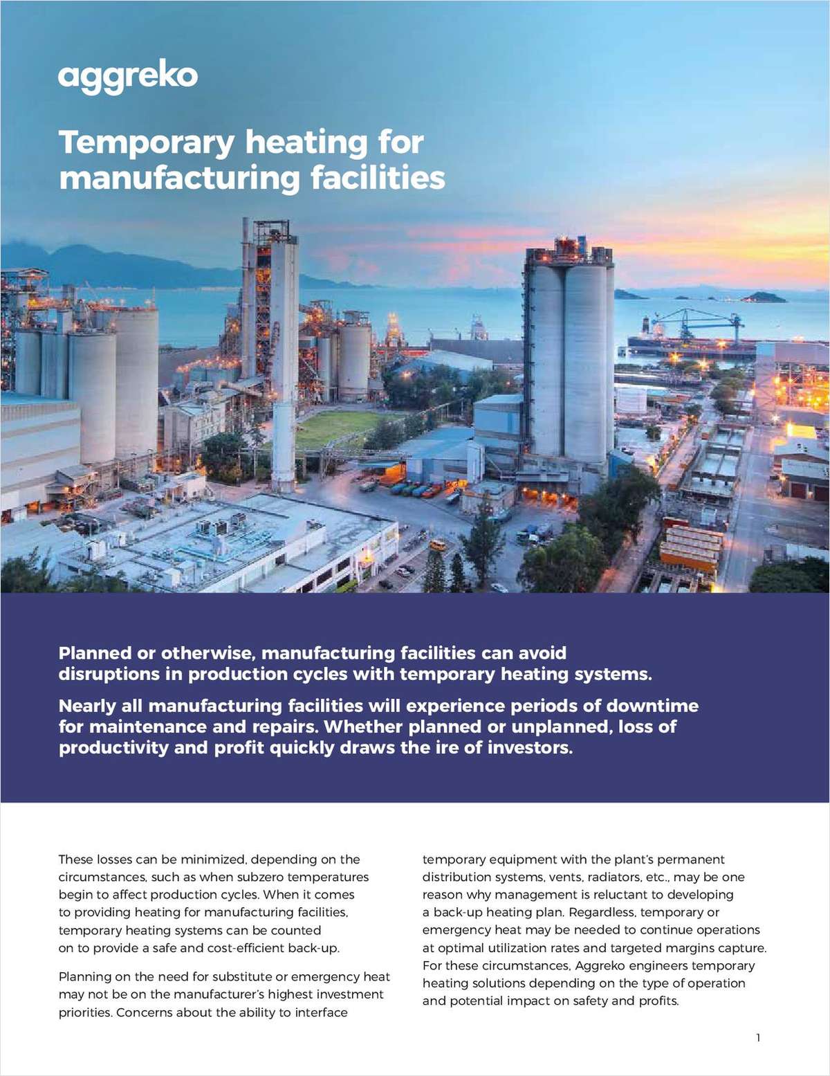 Temporary Heating for Manufacturing Facilities