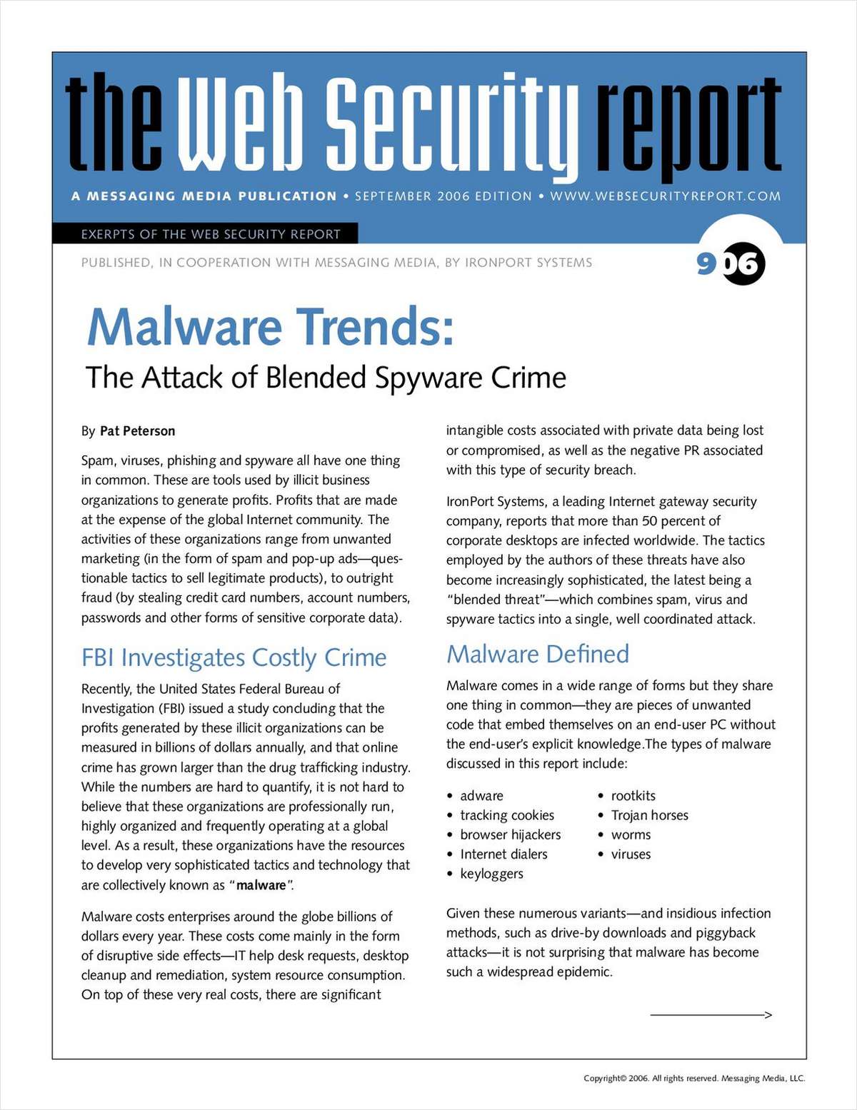 Web Security Report: The Attack of Blended Spyware Crime