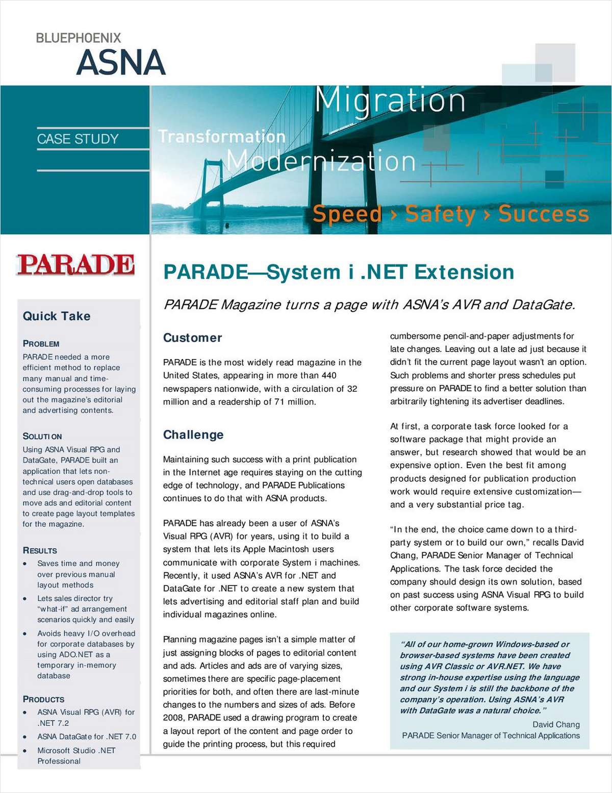 Case Study: Parade Magazine - System i .NET Extension