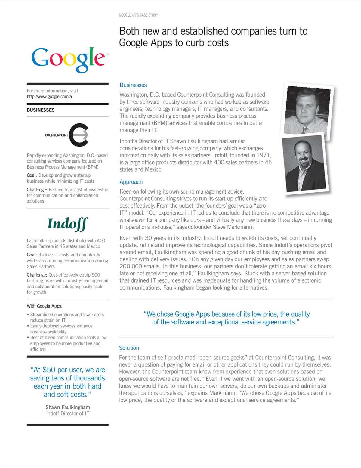 Curbing Costs with Google Apps