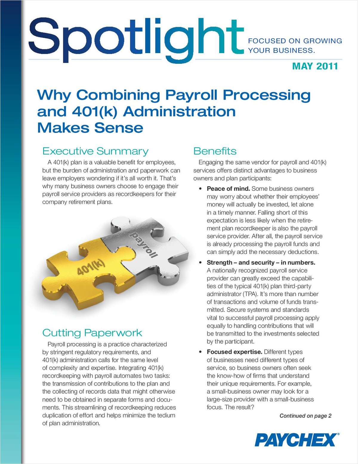 Why Combining Payroll Processing and 401(k) Administration Makes Sense