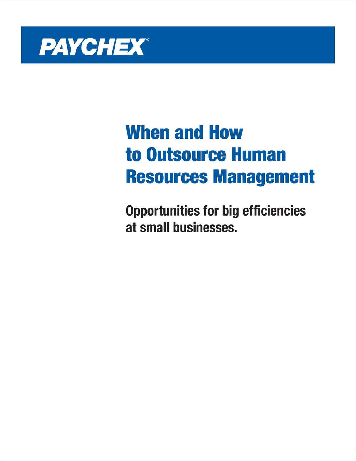 When and How to Outsource Human Resources Management