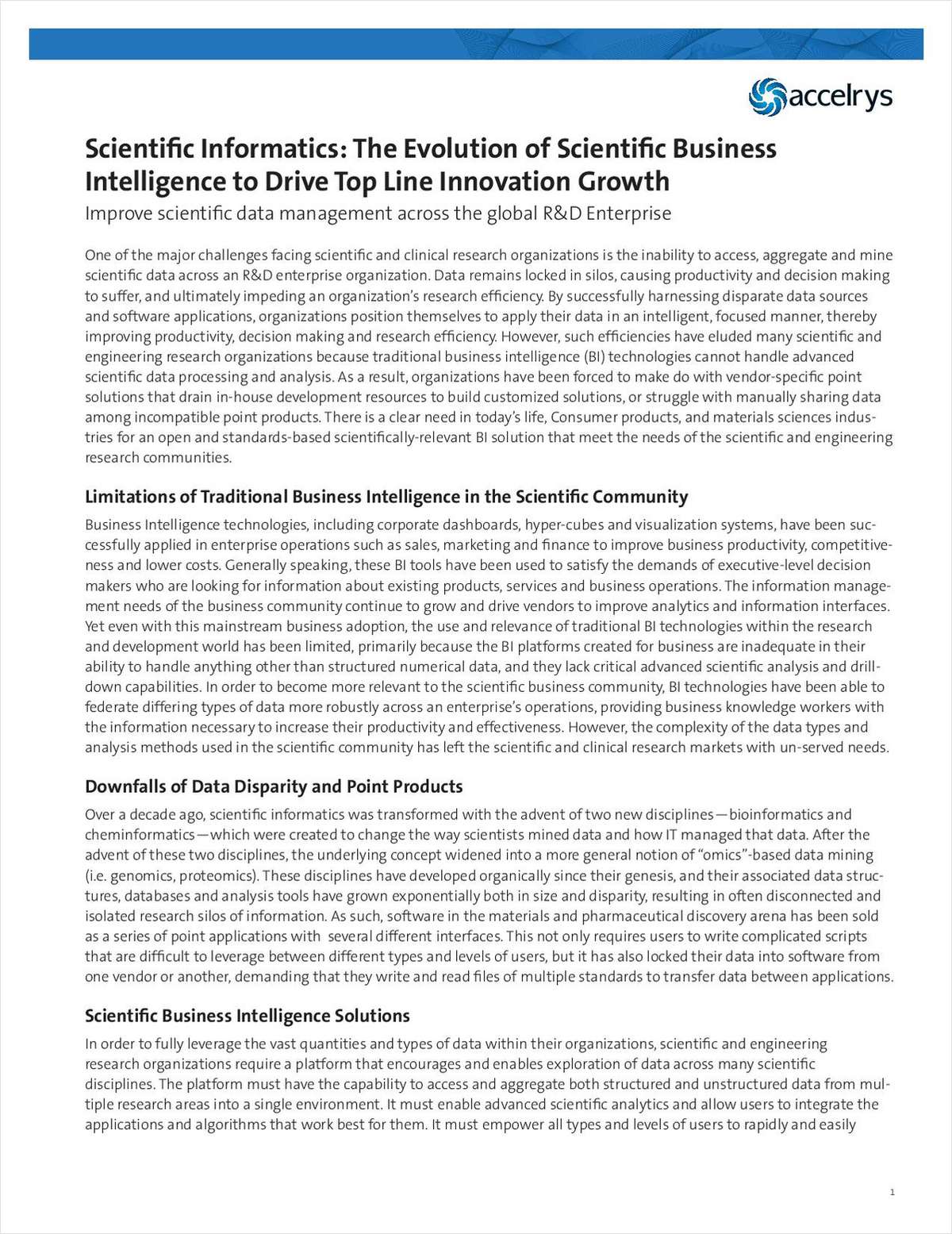 How Scientific Business Intelligence Can Drive Top Line Innovation Growth