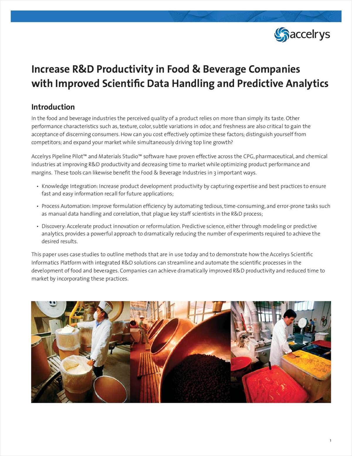 Increase R&D Productivity in Food & Beverage Companies