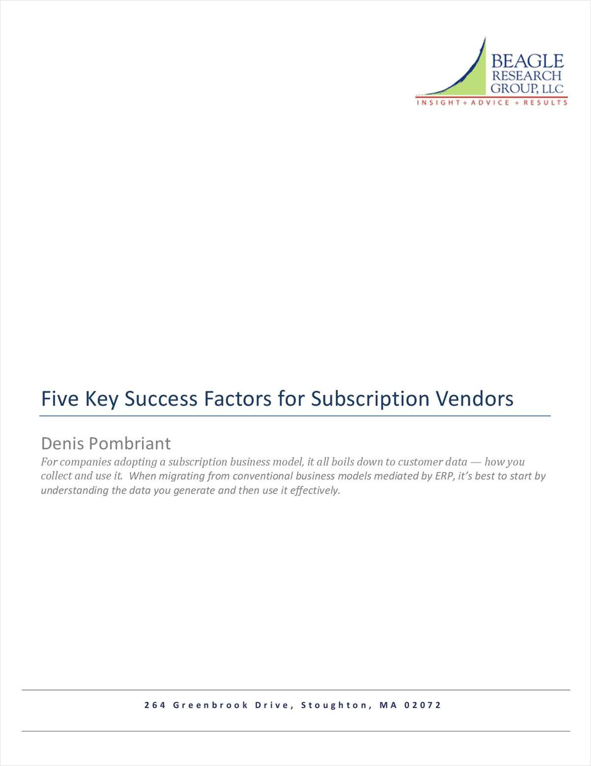 Beagle Research Report: Five Key Success Factors for Subscription Vendors