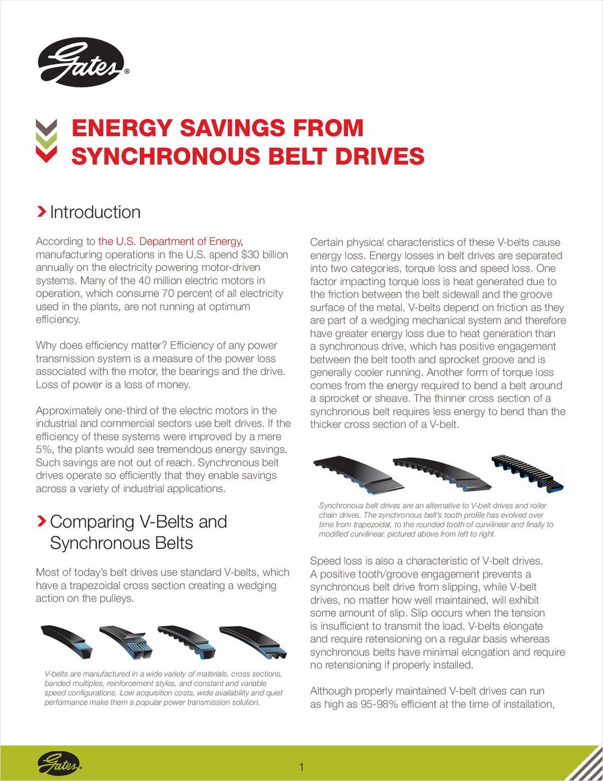 Energy Savings from Synchronous Belt Drives