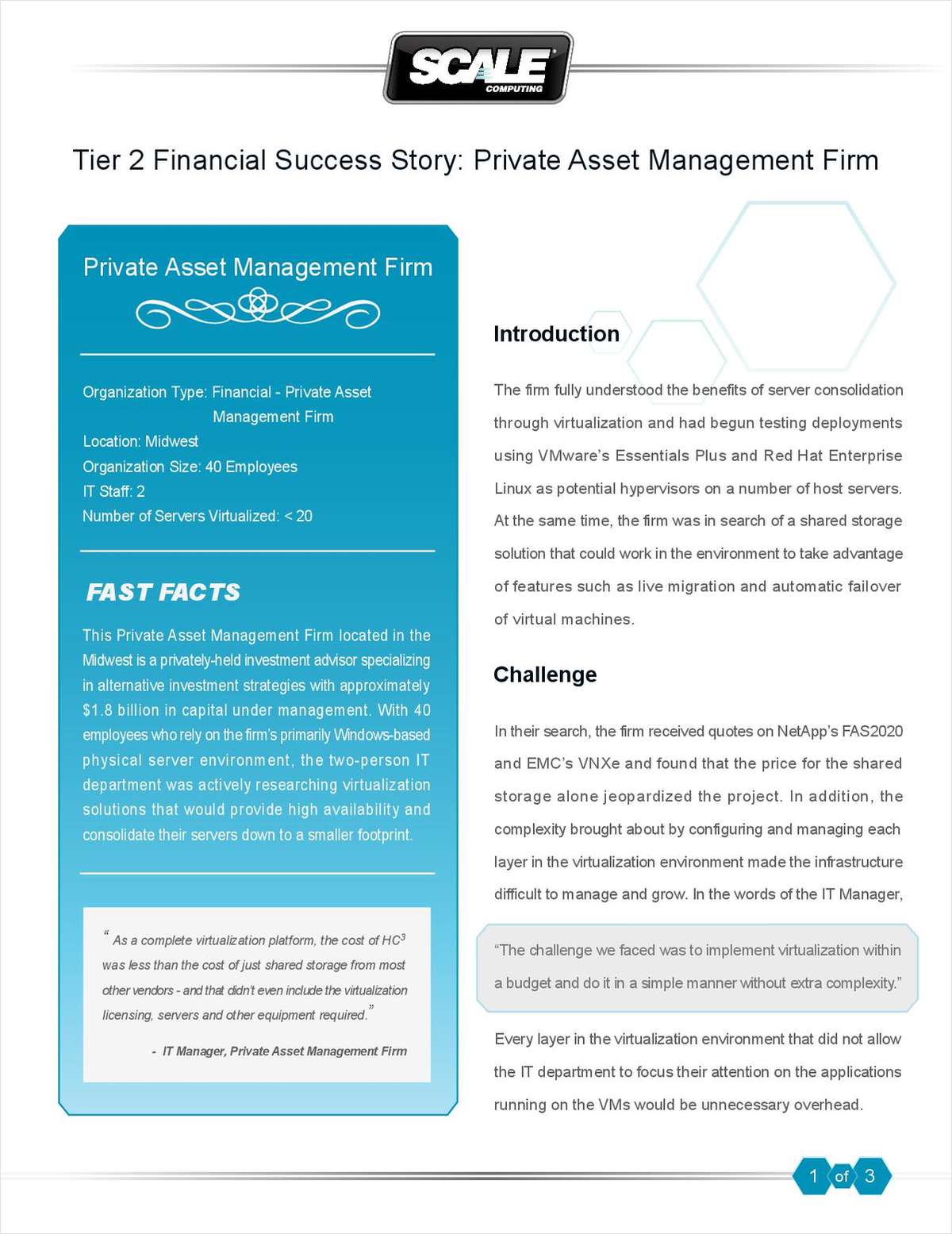 Tier 2 Financial Success Story: Private Asset Management Firm