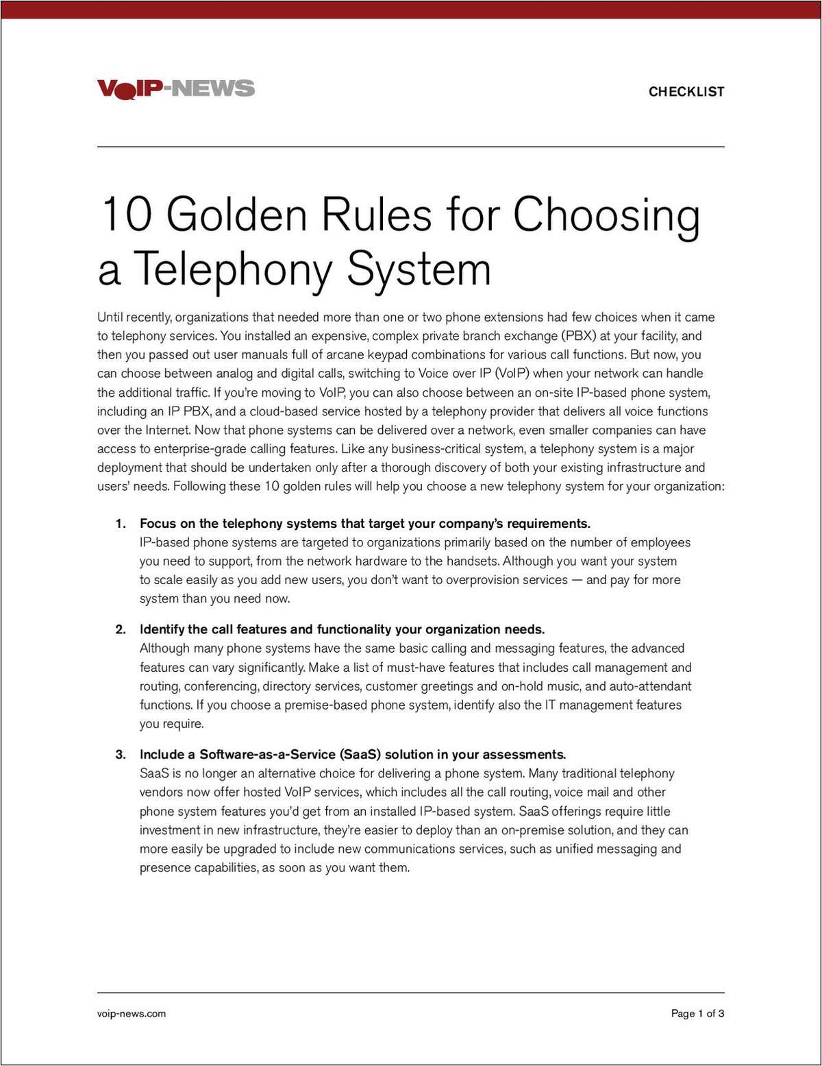 10 Golden Rules for Choosing a Phone System