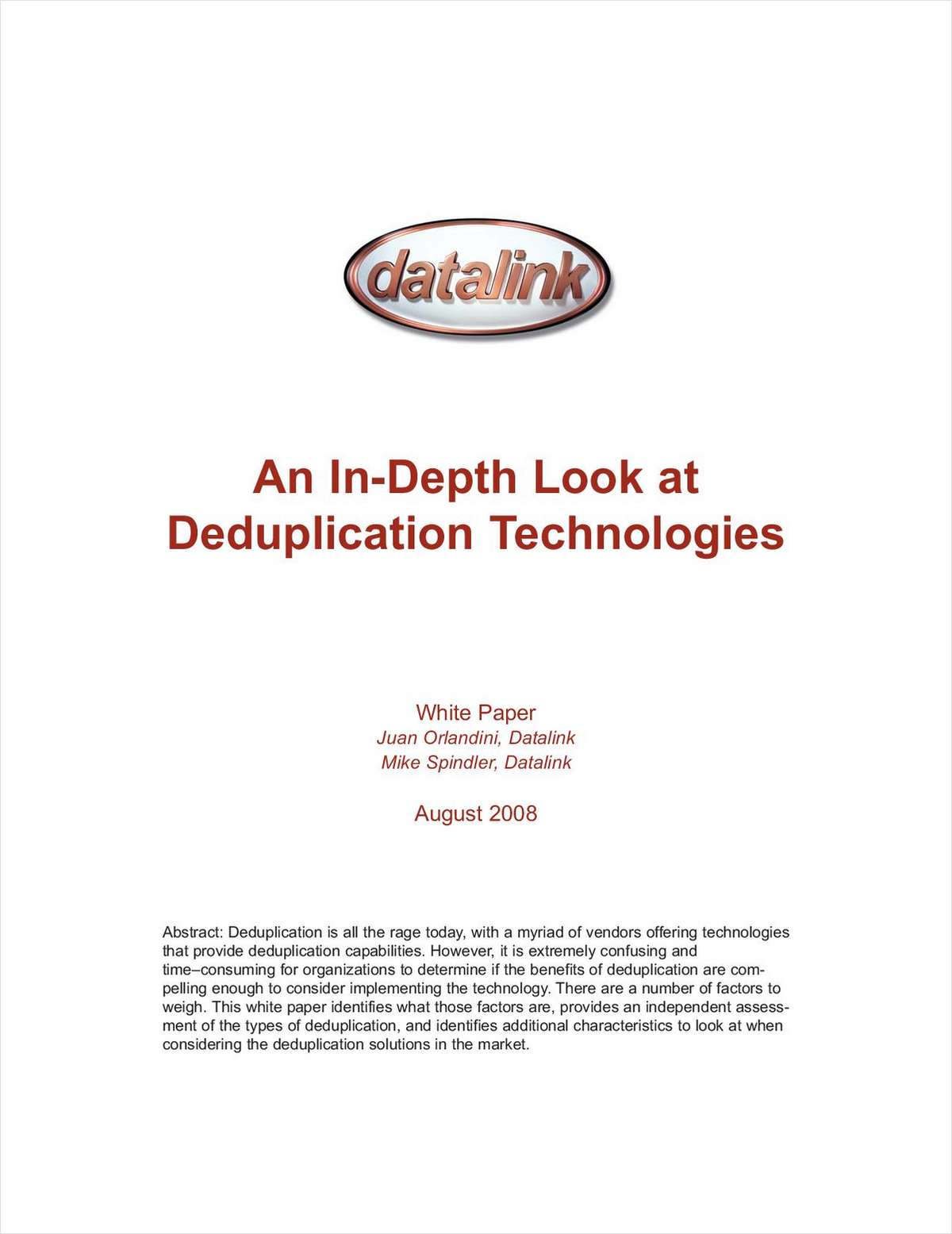 An In-Depth Look at Deduplication Technologies