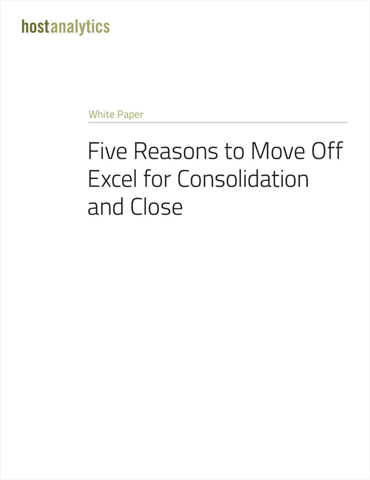 Five Reasons for Moving Off Excel for Consolidation and Close