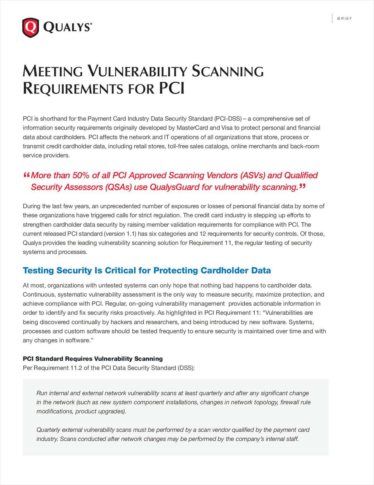 Meeting Vulnerability Scanning Requirements for PCI