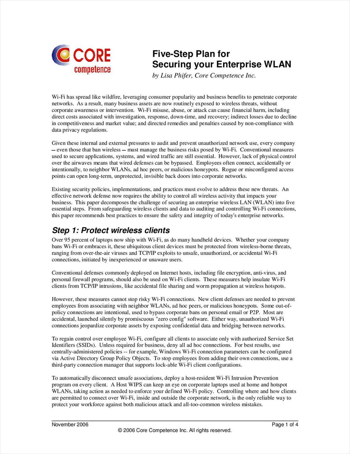 Five-Step Plan for Securing Your Enterprise WLAN