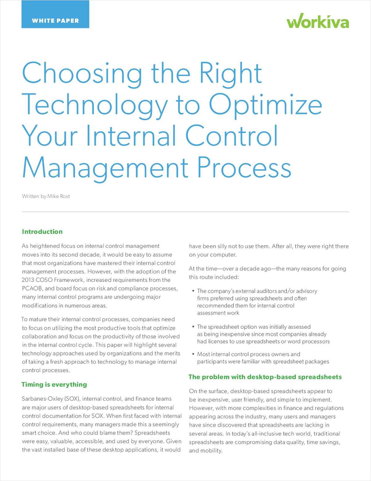 Choosing the Right Technology for Internal Control Management