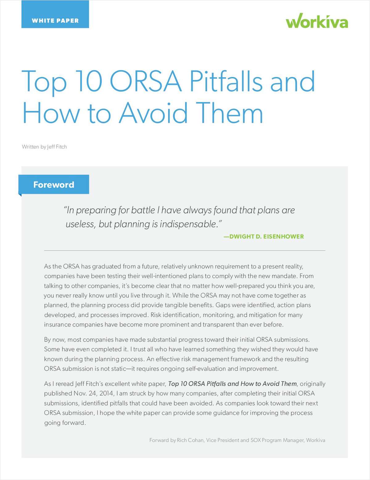 The 10 Pitfalls to Avoid When Developing an ORSA Report