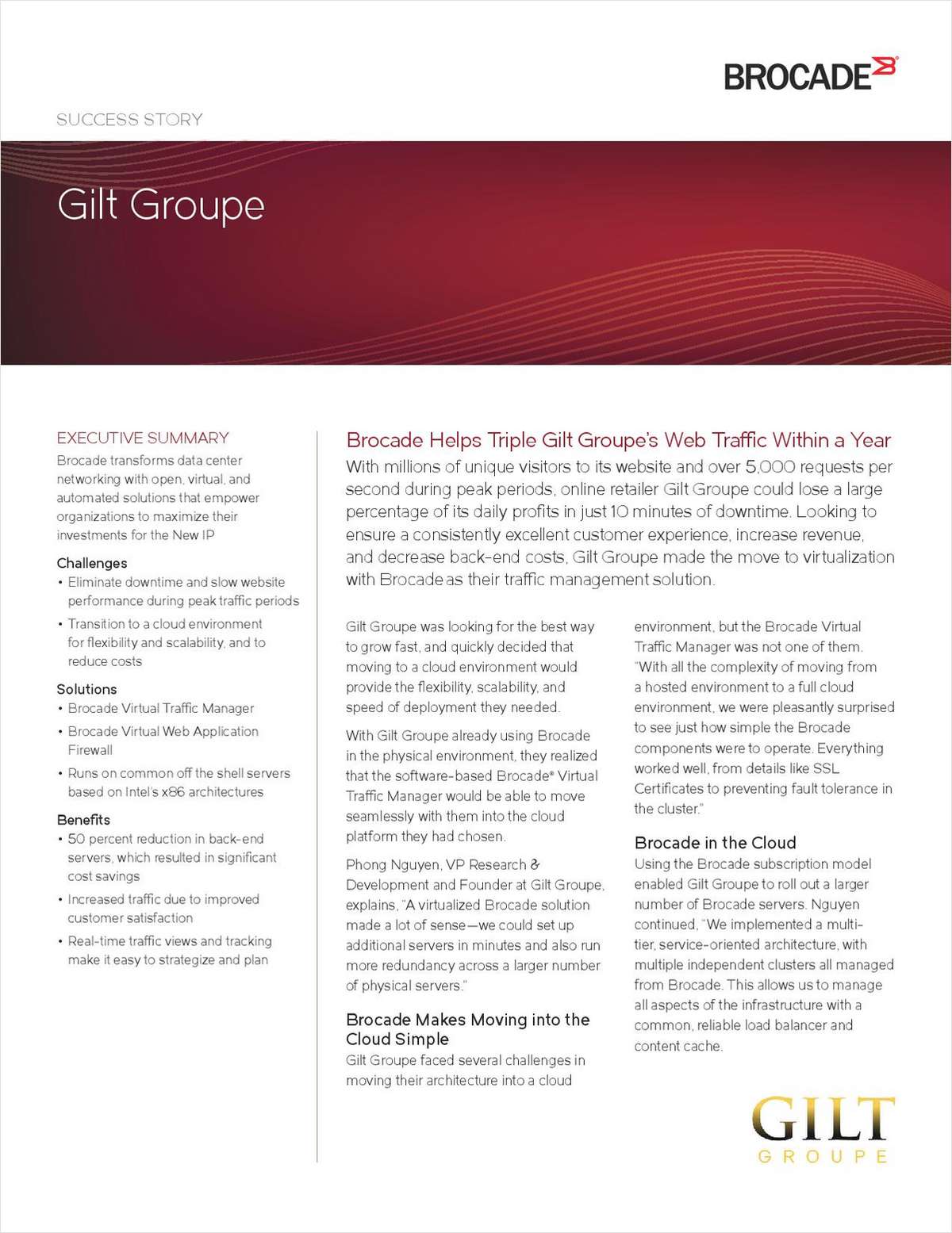 Brocade Helps Triple Gilt Groupe's Web Traffic Within a Year