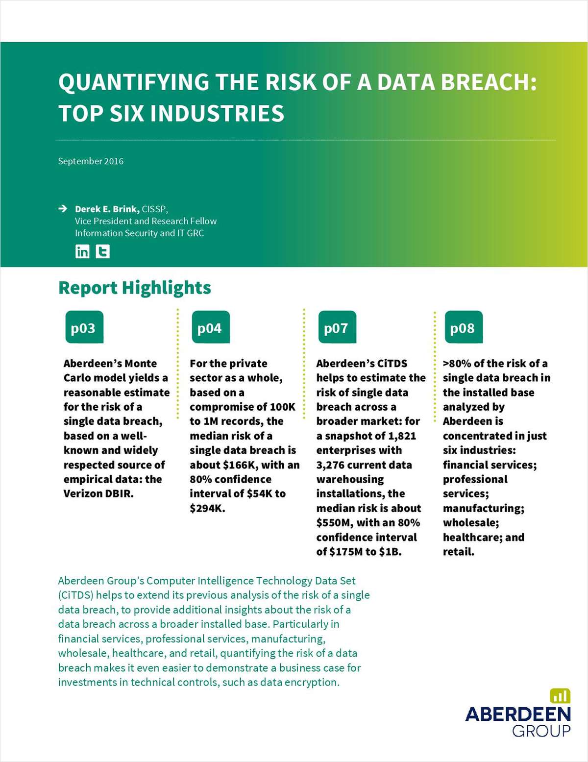 Quantifying the Risk of a Data Breach: Top Six Industries