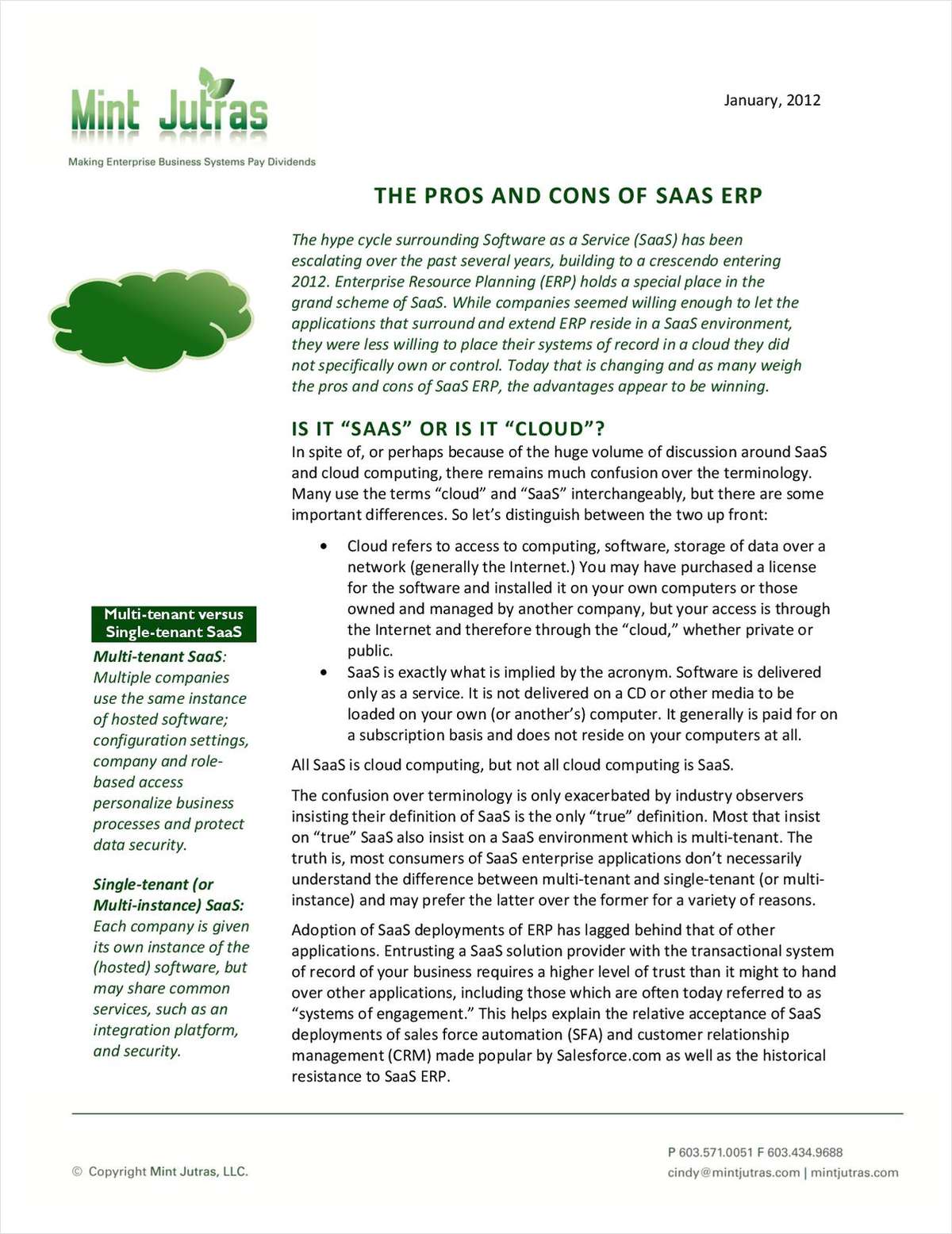 The Pros and Cons of SaaS ERP