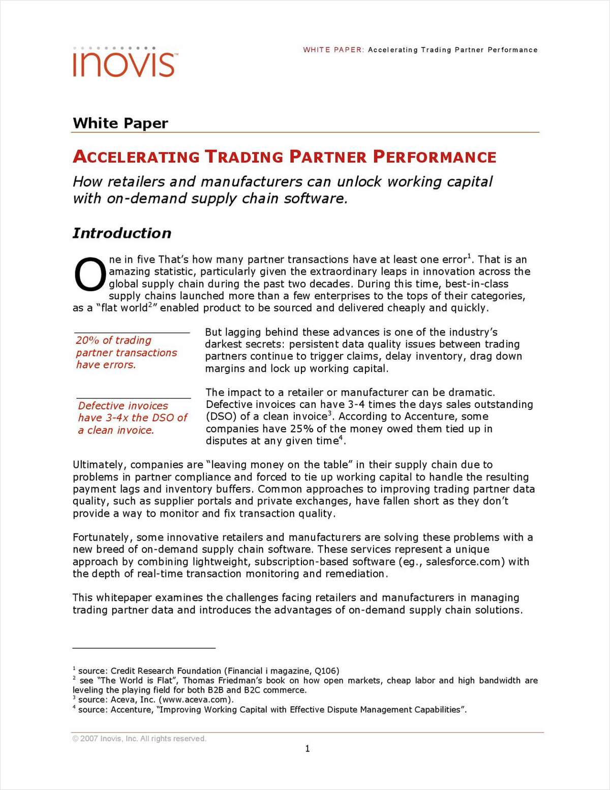 Accelerating Trading Partner Performance: How Retailers and Manufacturers can Unlock Working Capital with on-demand Supply Chain Software