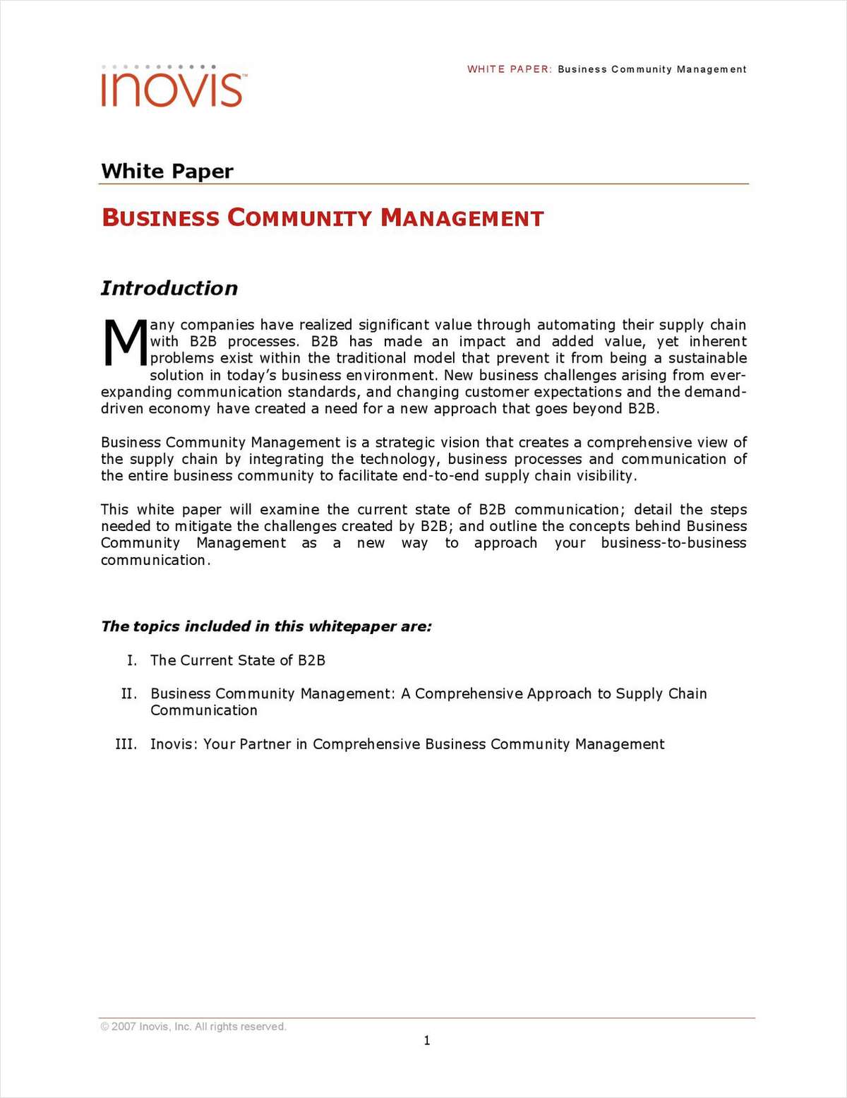 Business Community Management