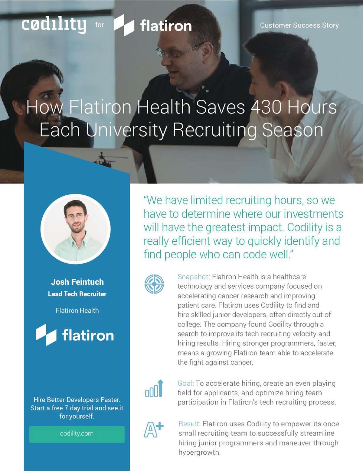 How Flatiron Health Saves 430 Hours Each University Recruiting Season