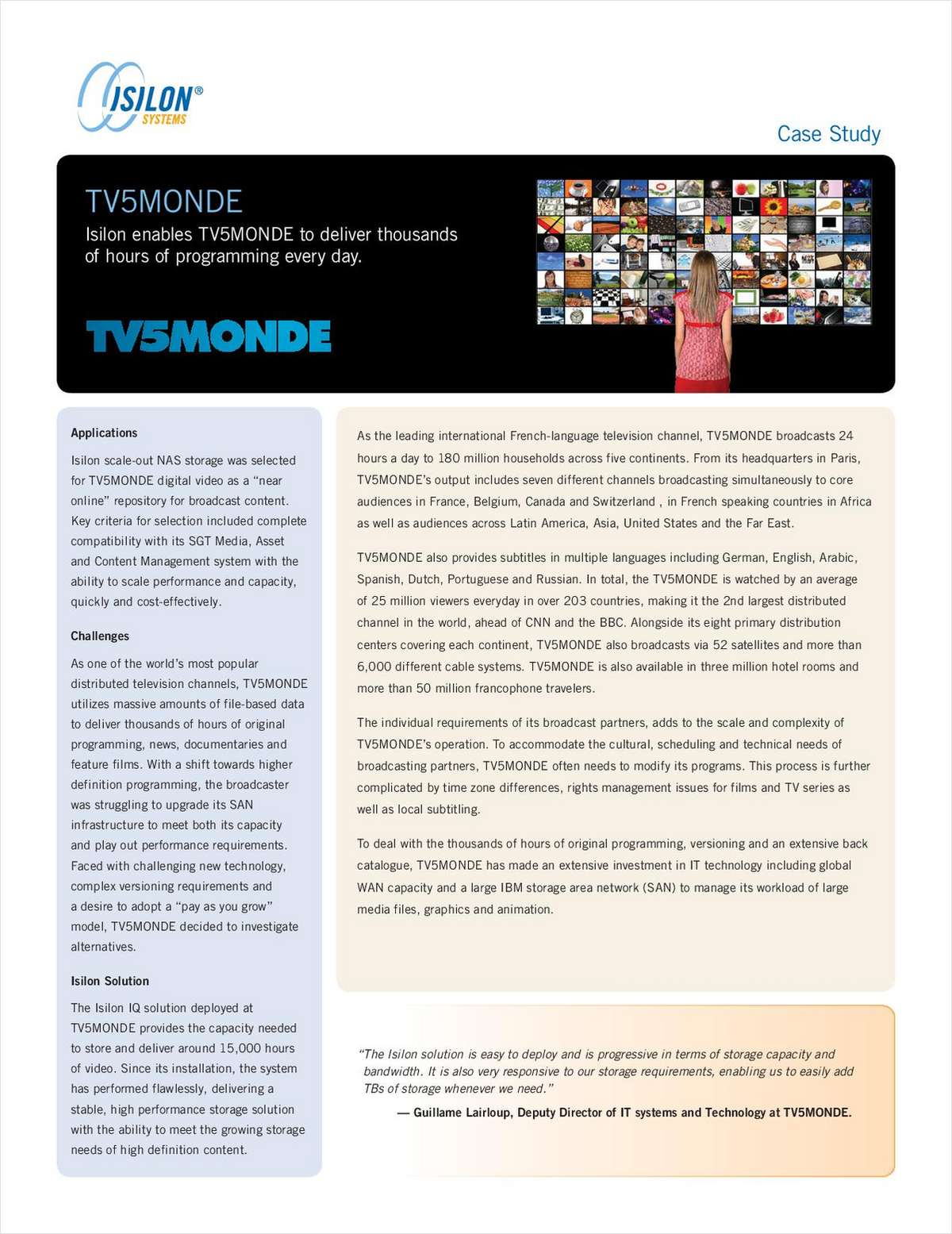 Case Study: TV5MONDE Delivers Programming 24 Hours a Day