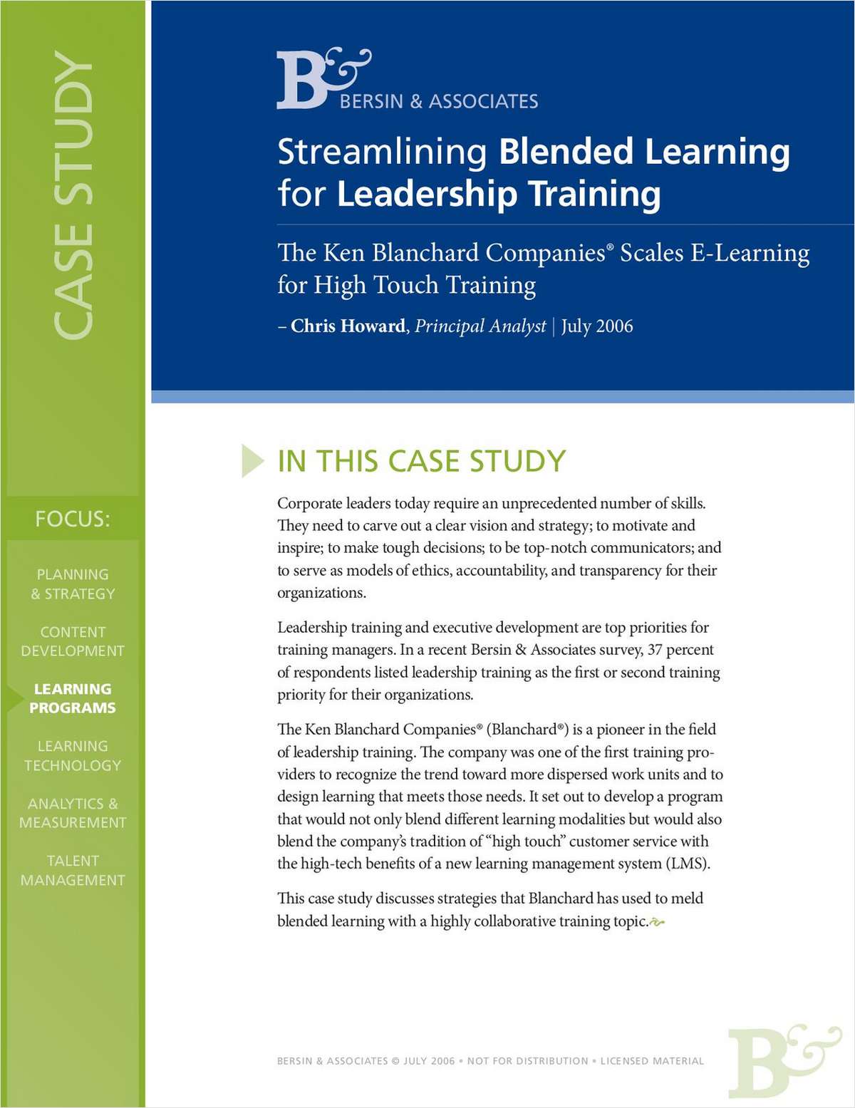 Streamlining Blended Learning for Leadership Training