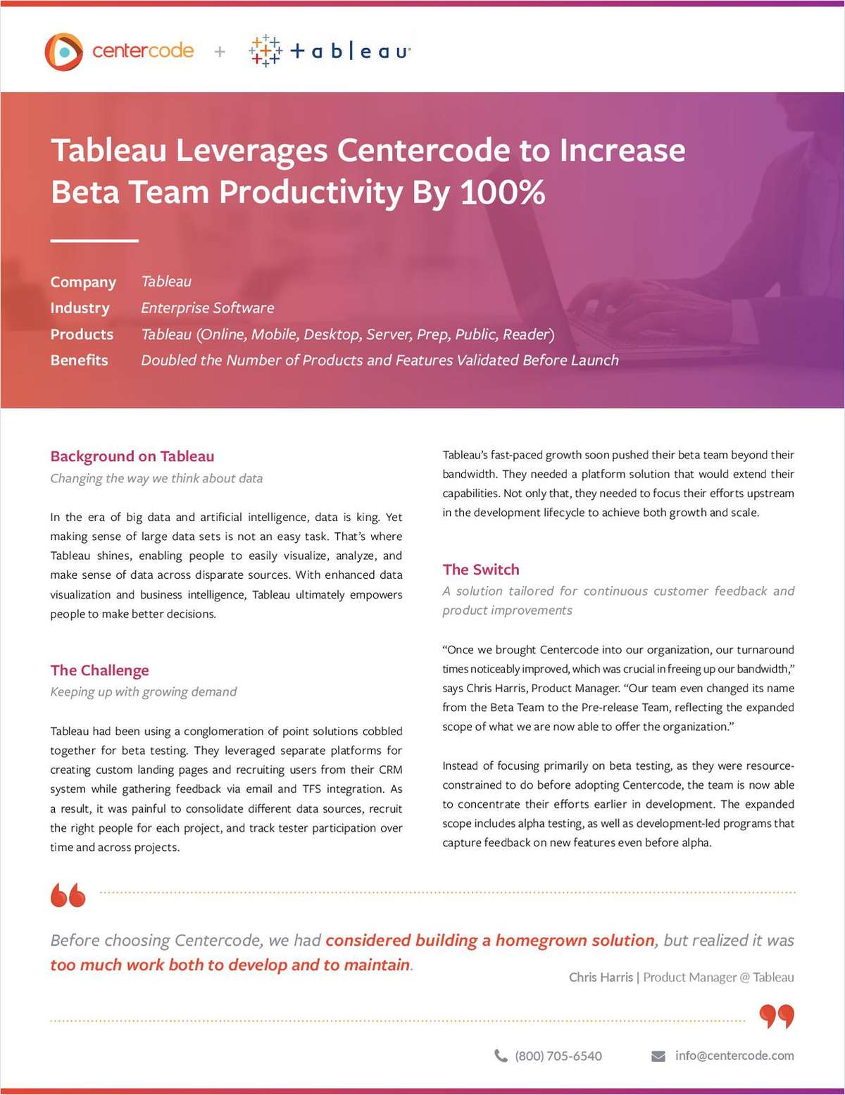 Centercode + Tableau Case Study