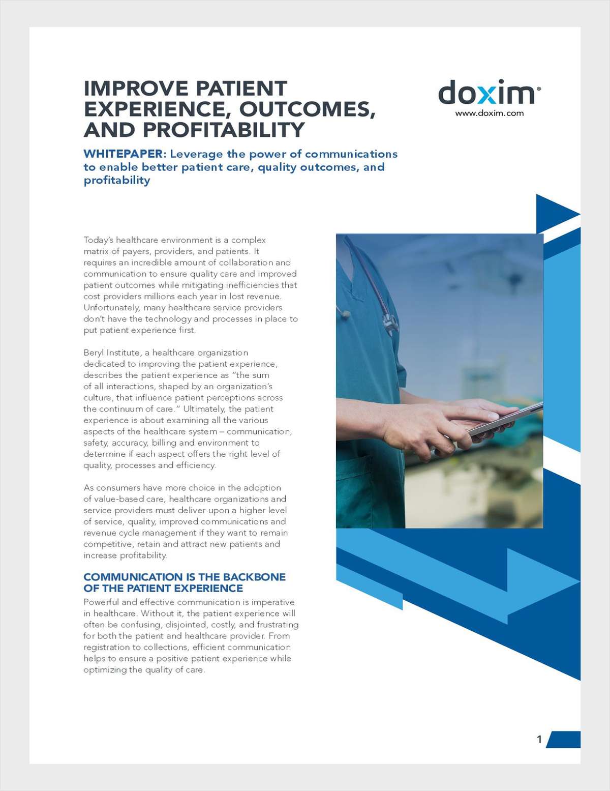 Improve Patient Experience and Outcomes through Communications