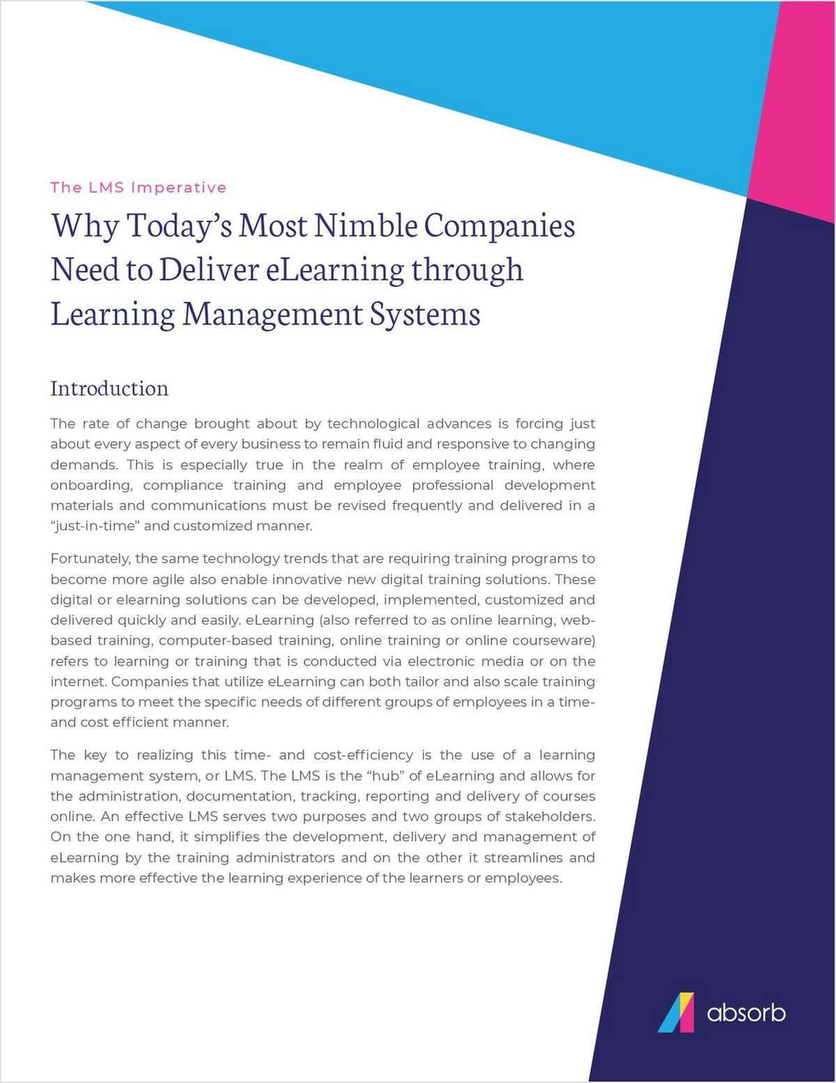 Why Nimble Companies Need to Deliver eLearning Through an LMS