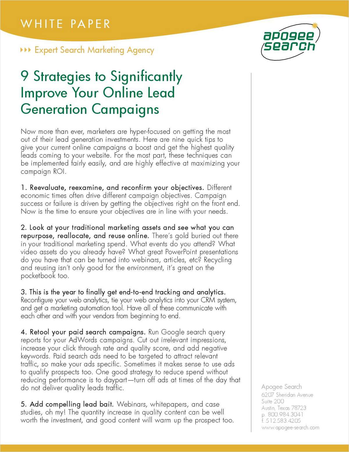 9 Strategies to Significantly Improve Your Online Lead Generation Campaigns