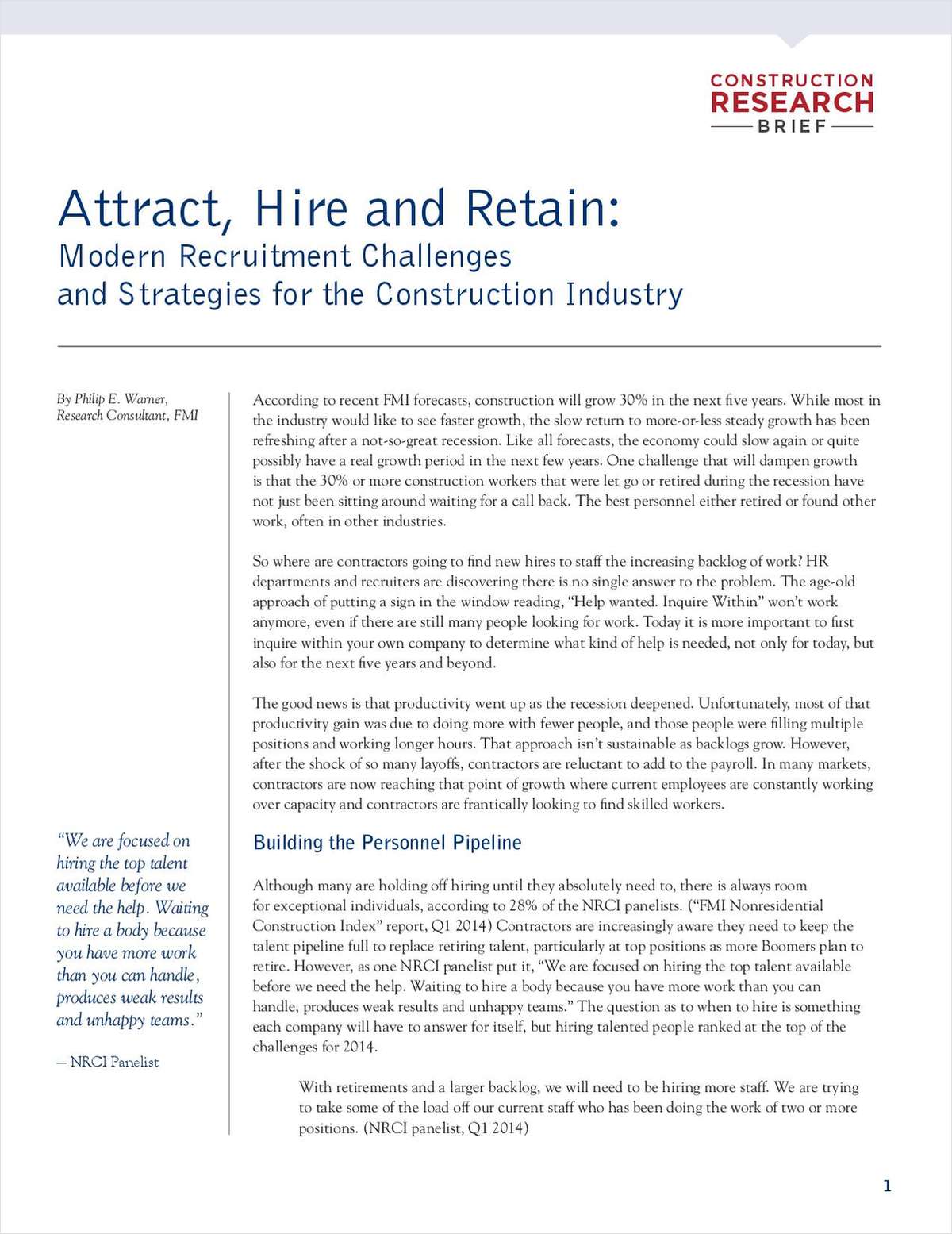 New Research on Construction Hiring Strategies