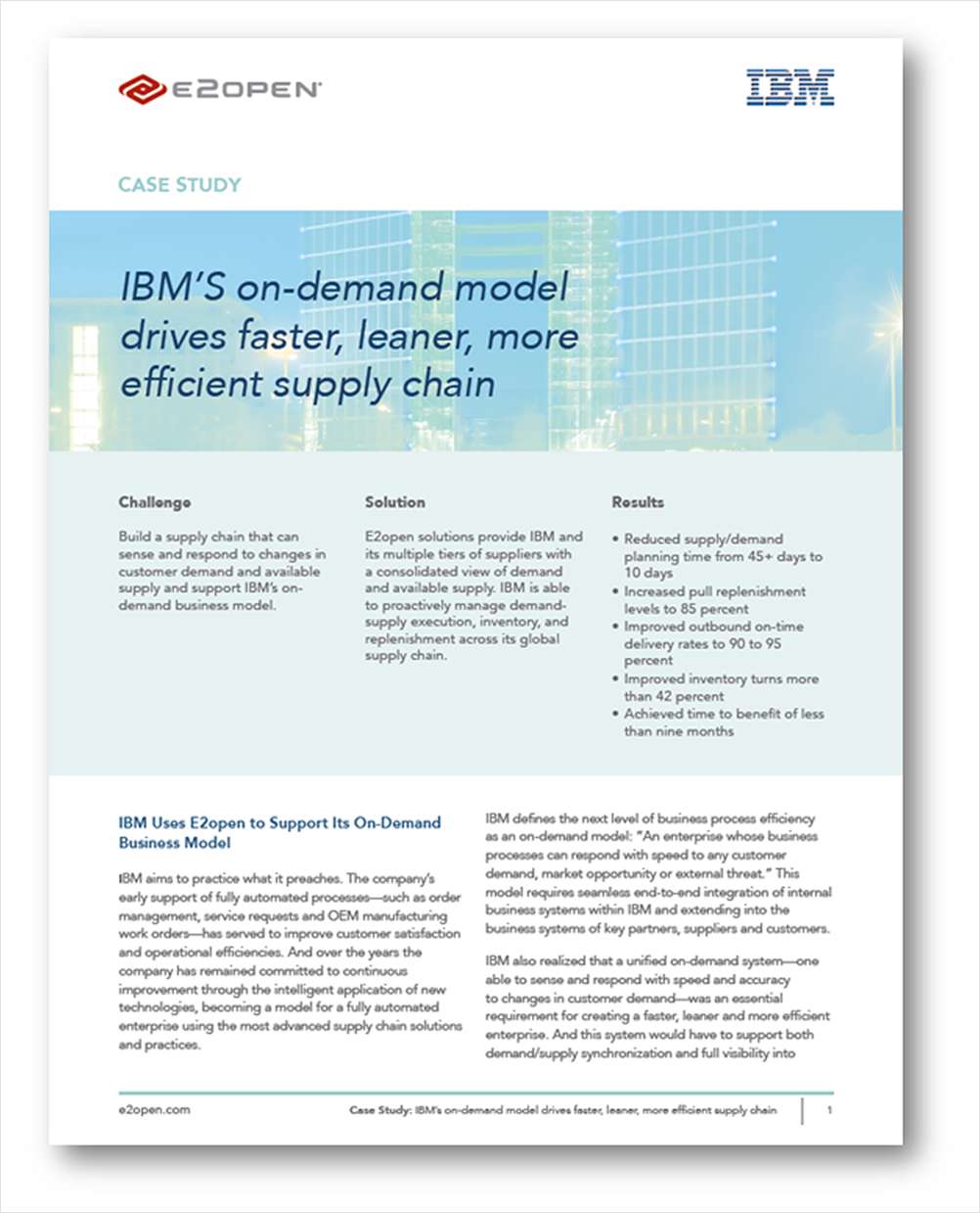 IBM's On-Demand Model Drives Faster, Leaner, More Efficient Supply Chain
