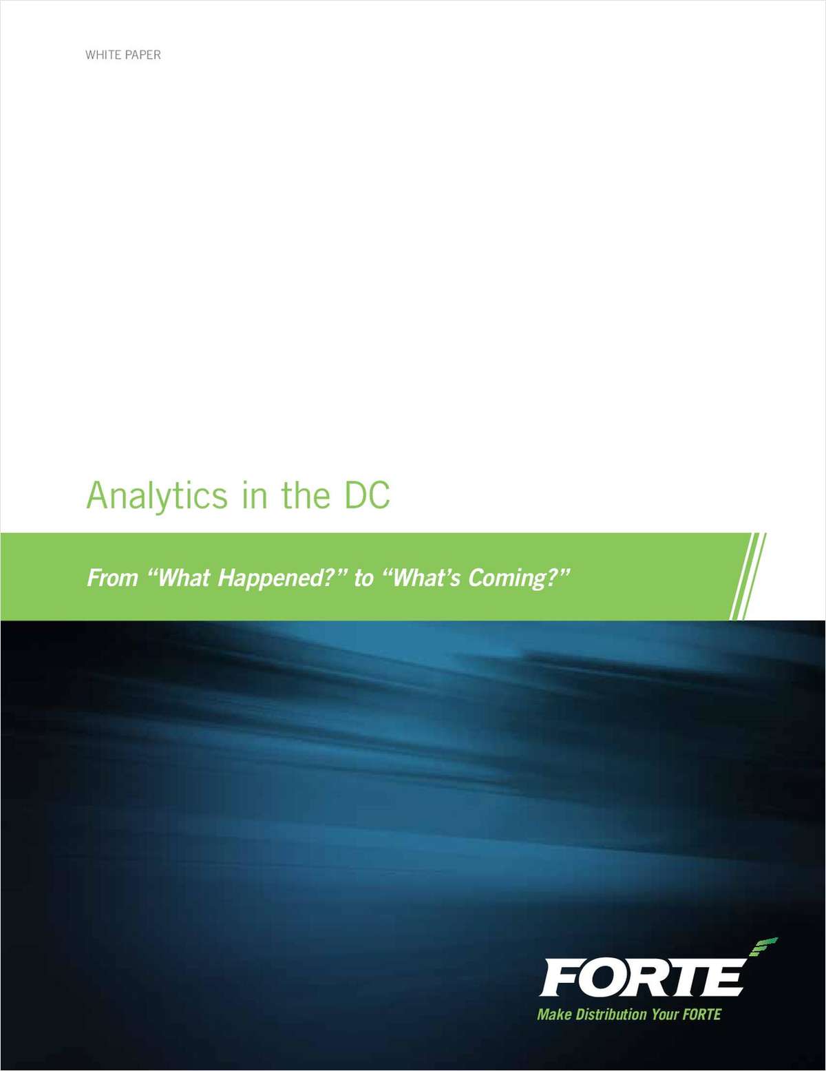 Analytics in the DC: From 'What's Next' to 'What's Coming?'