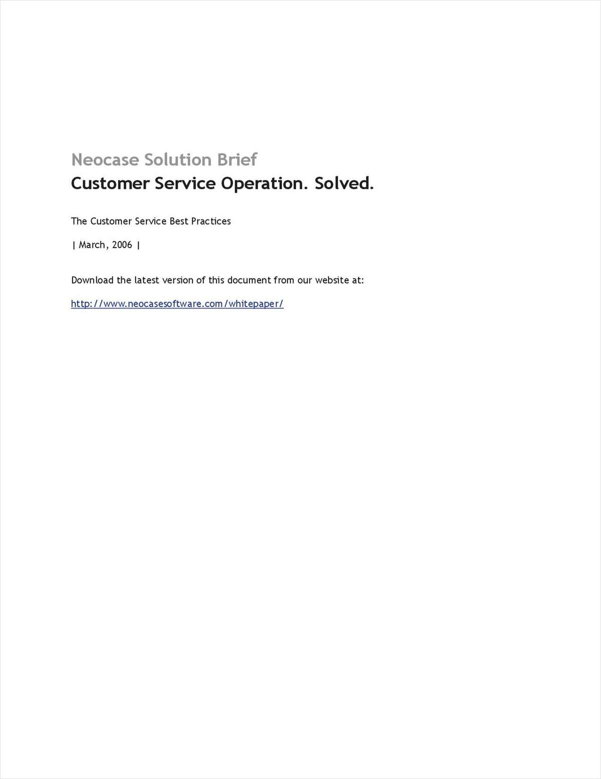 Neocase's Customer Service Best Practices
