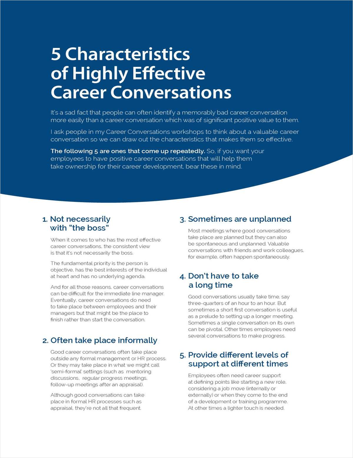 5 Characteristics of Highly Effective Career Conversations