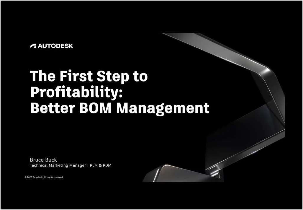 The First Step to Profitability: Better BOM Management